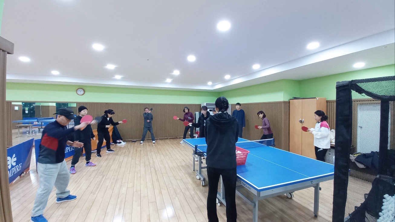 생활체육지도자(탁구)대면지도 수업사진